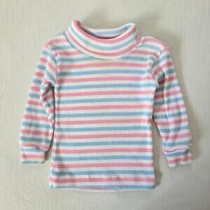 Vintage Healthtex Girly Striped Turtleneck 12-18 months